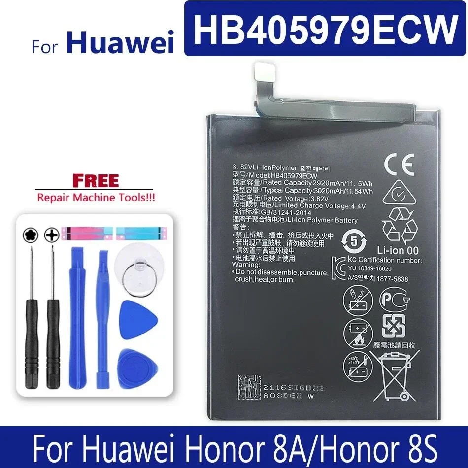 Mobile Phone Batteries 3020mAh HB405979ECW For Huawei Y6 Pro 2017/ For Honor 6 Play MYA-L11 MYA-L41 MYA-L03 L23 L02 L22 8A 8S