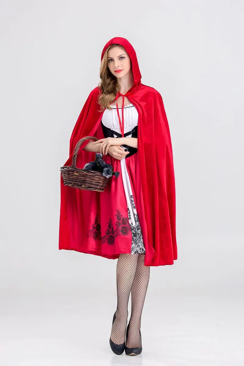 Size S-3XL Halloween Ladies Little Red Riding Hood Costume Fantasy Hen Party Robe Cosplay Game Uniform Fancy Dress