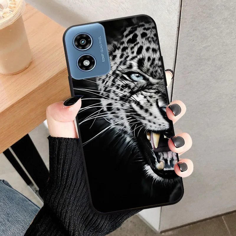 For Motorola Moto G Play 2024 Case Soft Silicone Cool Wolf Shockproof Cover for Motorola Moto G Play Gen 3 TPU Coque Lion Fundas