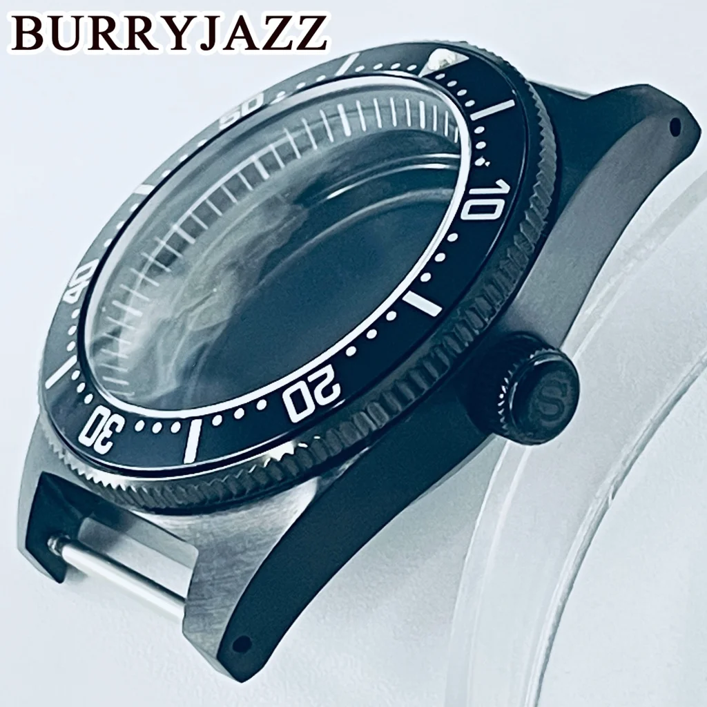 40mm Black Stainless Steel Watch Case with Black Blue Green Orange Ring for NH34 NH35 NH36 NH38 NH70 NH72 Movements