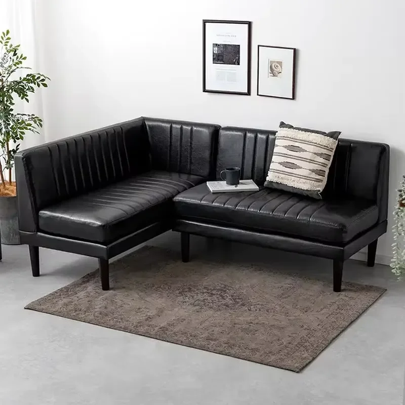 Vintage Style 2-Seater L-Shaped Corner Sofa for Living Room Single Armrest Club Leisure Space Choice