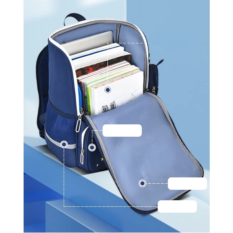 Korean Primary Children Cartoon Rocket Explorer Mouse Backpacks New Girl Boy Grade 1-6 Large Capacity Schoolbags for Students