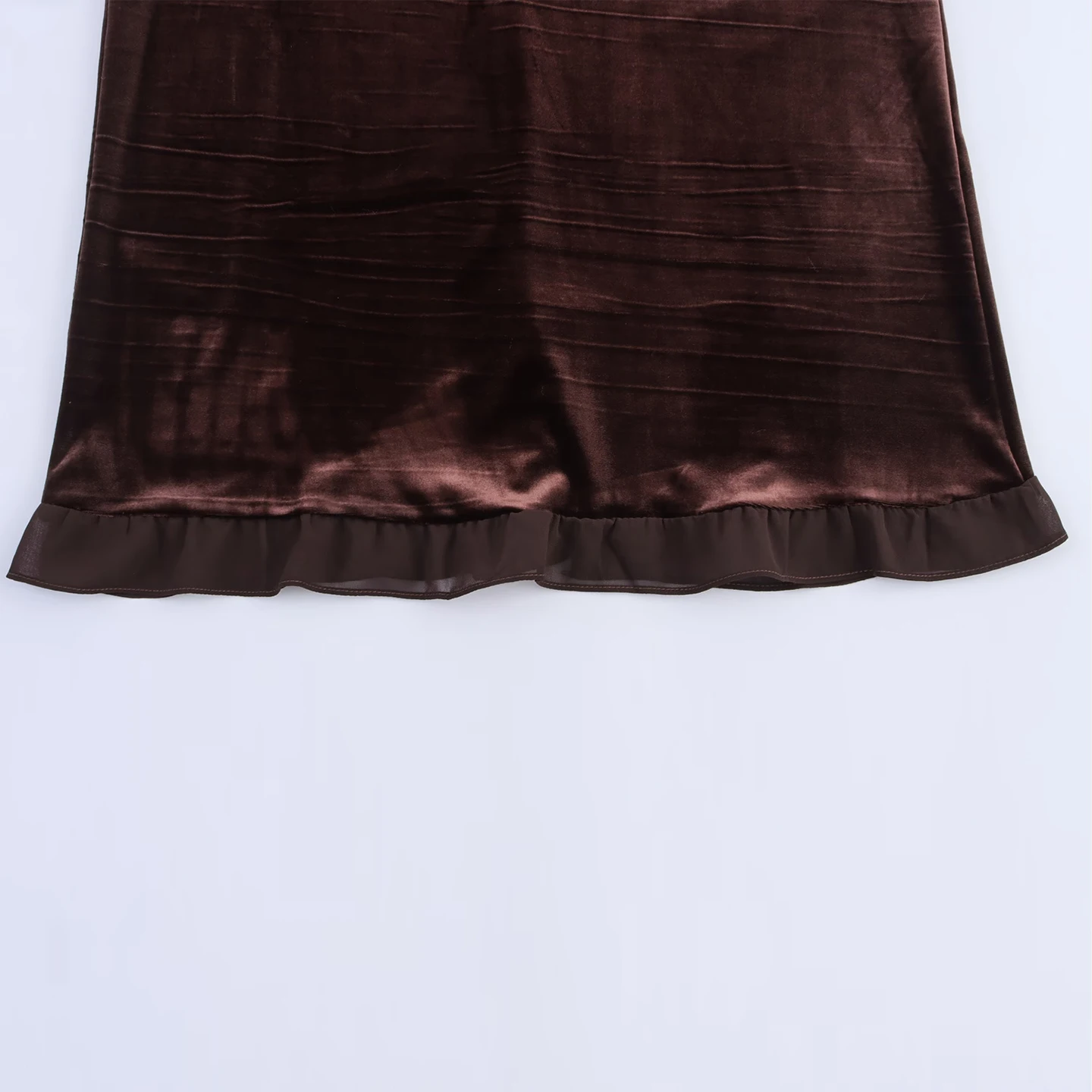 

Бархатная юбка с эластичной резинкой на талии, женская юбка трапециевидной формы с деревянной отделкой, сезон весна-осень, бренд Z