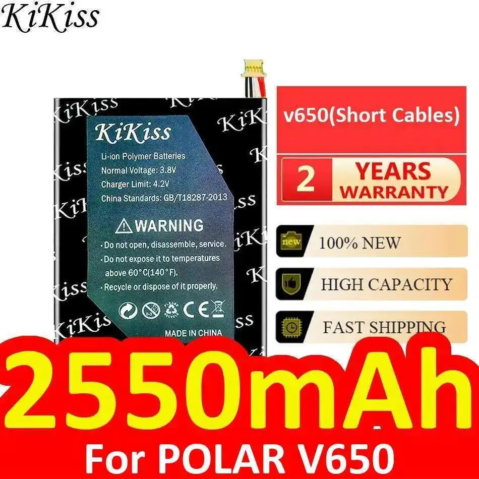 

Mobile Phone Battery Premium Replacement For Polar V650 High Compatibility Short Cables 2550Mah