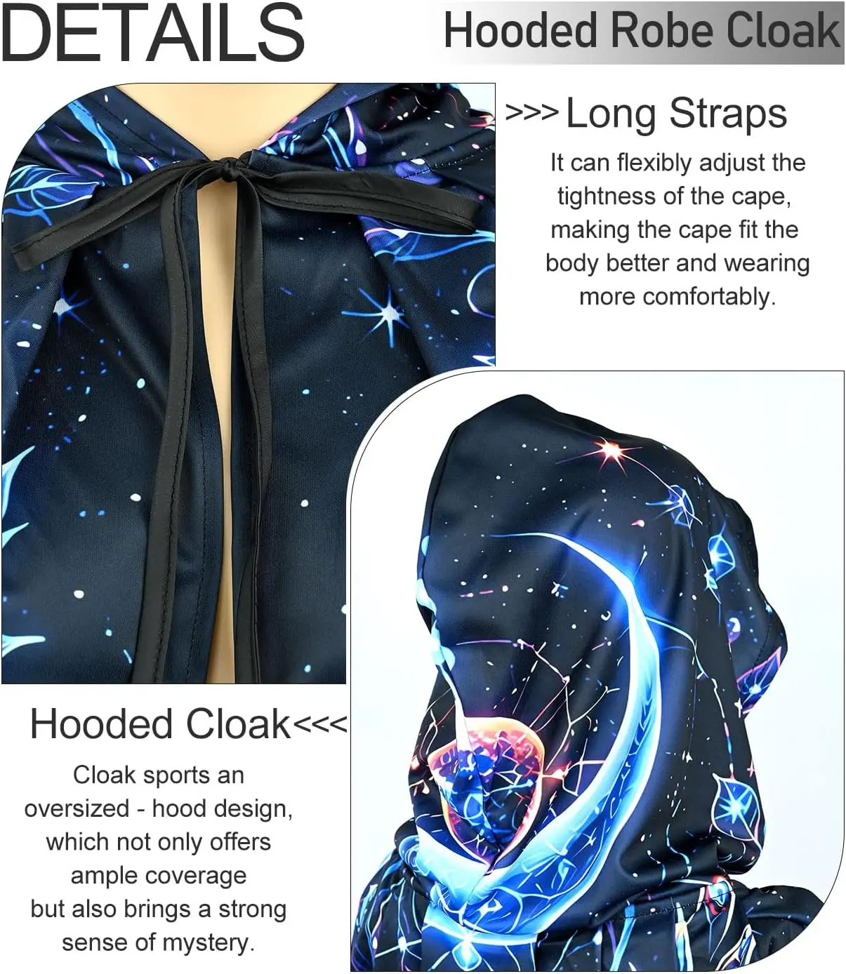 Customization Hooded Robe Cloak For Men Women Thin Tie Hoodies Cape Halloween Witch Wizard Cosplay Costumes