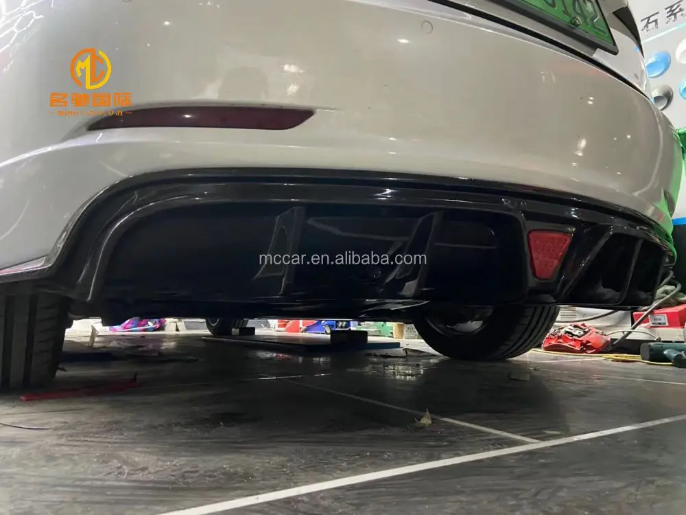 Kit bodi serat karbon 3 Model Tesla, diffuser bibir depan gaya CM, bumper rok samping Fender/pisau angin batang depan