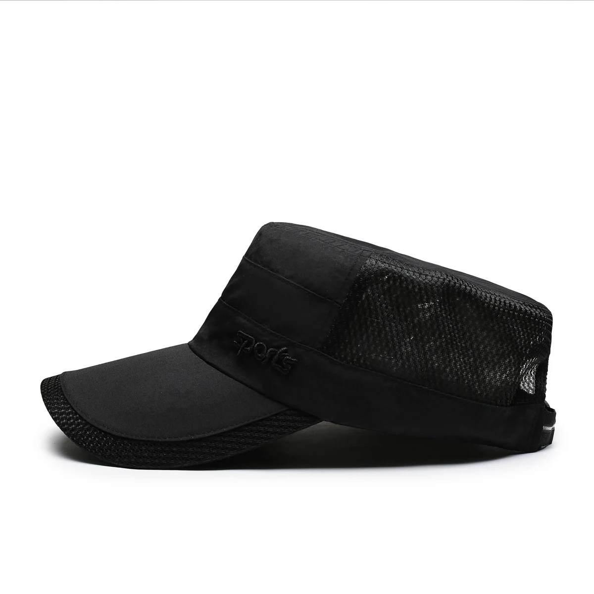 Schnelltrocknender Sonnenschutzhut für Frühling/Sommer, leichte, atmungsaktive Mesh-Baseballkappe, lässiger, flacher Militärstil-Modehut – Detail 10