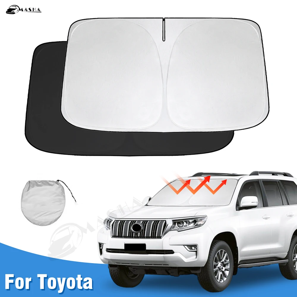 Car Windshield Sun Shade For Toyota Prado 90 120 150 Sunshade Foldable Sun Visor Protector Blocks UV Rays Keep Your Car Cooler