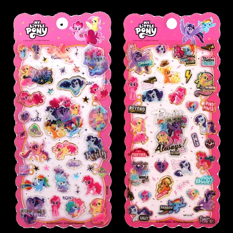 Adesivos de cristal de resina dourada My Little Pony, capa de celular, laptop, caneca, bagagem, guitarra, adesivos decorativos, 1 peça