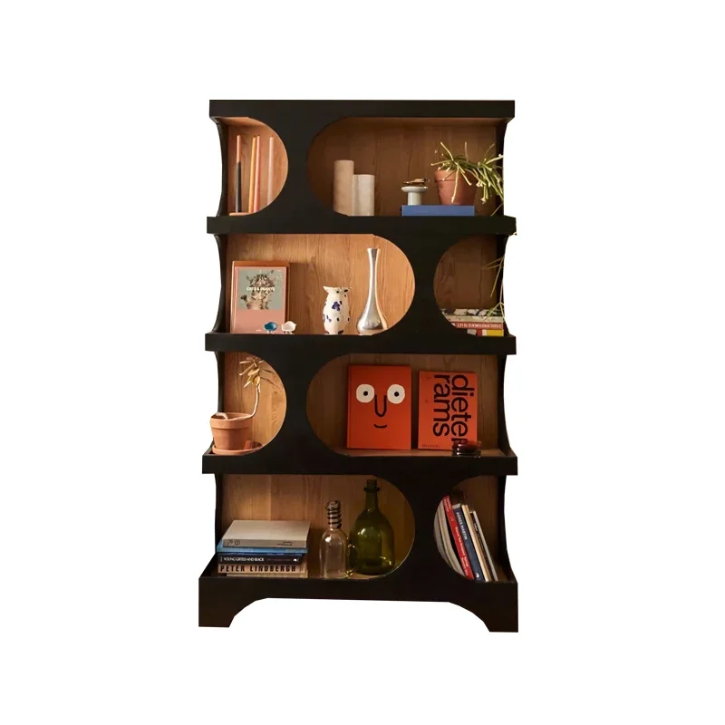 American style rural retro solid wood bookshelf storage cabinet minimalist Nordic study living room display cabinet decorative