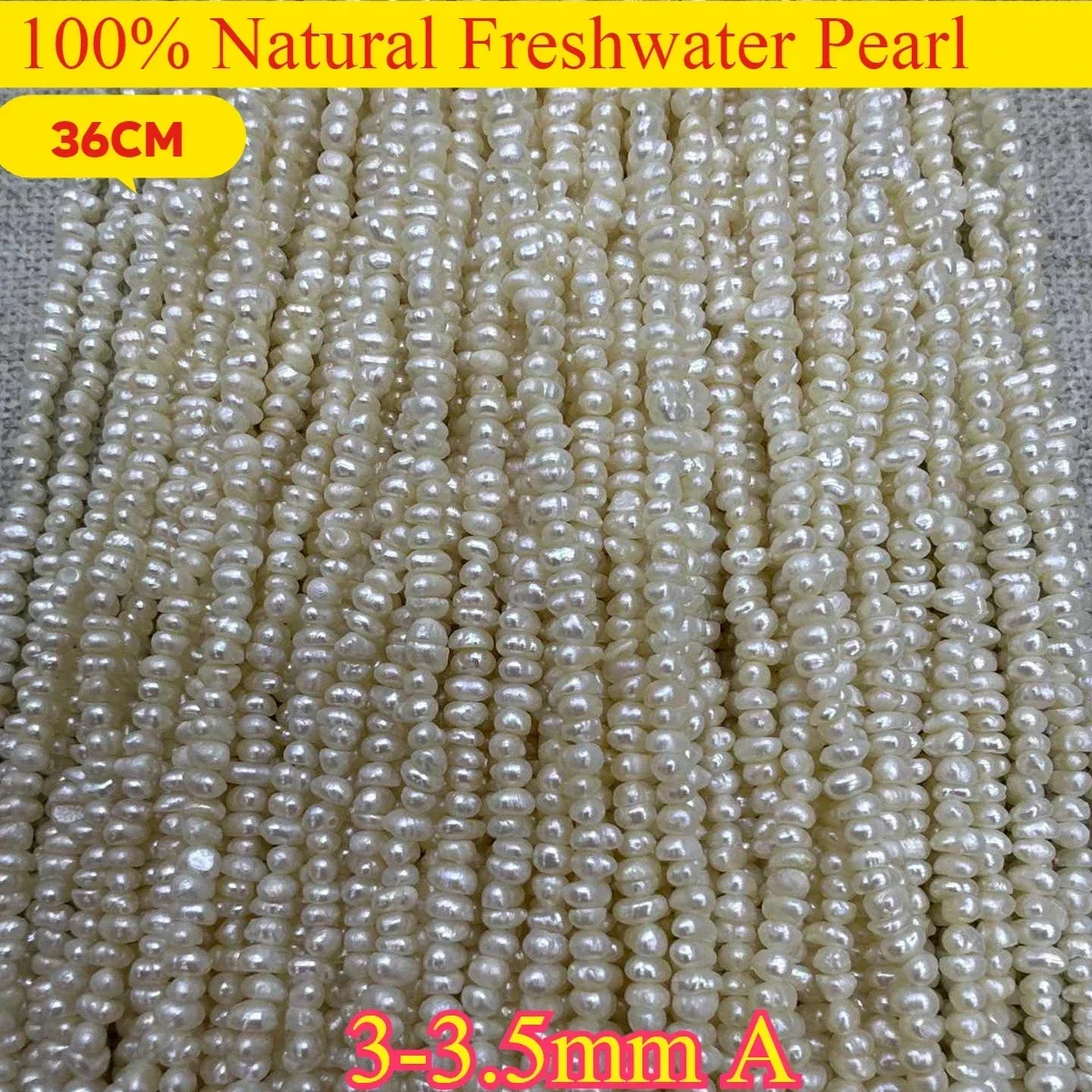 3-3.5mm A Clean Natural Freshwater Pearl  Irregular White Bead Jewelry Make DIY Necklace Bracelet Women Gift Wedding Wholesale