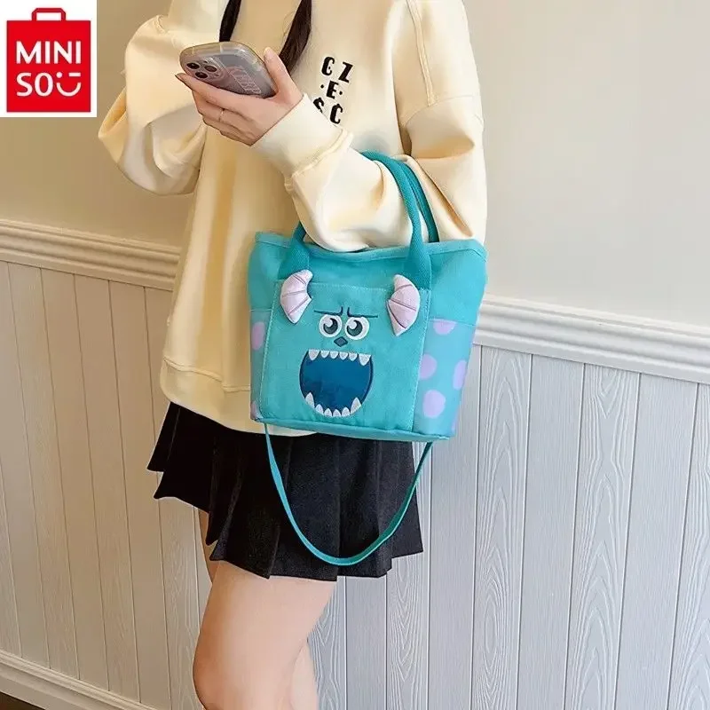 

MINISO Disney Fashion Canvas Large Capacity Cute Printed Handbag for Students Sweet and Versatile Storage Crossbody Bag