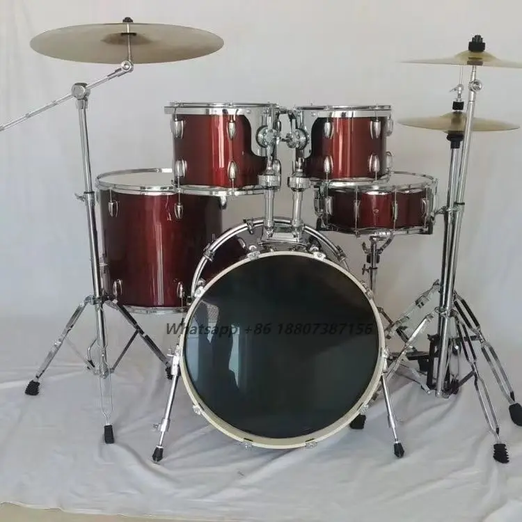 

Professional 5-Piece Jazz Acoustic Drum Set Maple Percussion Instrument Kit with 4-Cymbals for Adults and Beginners Model New