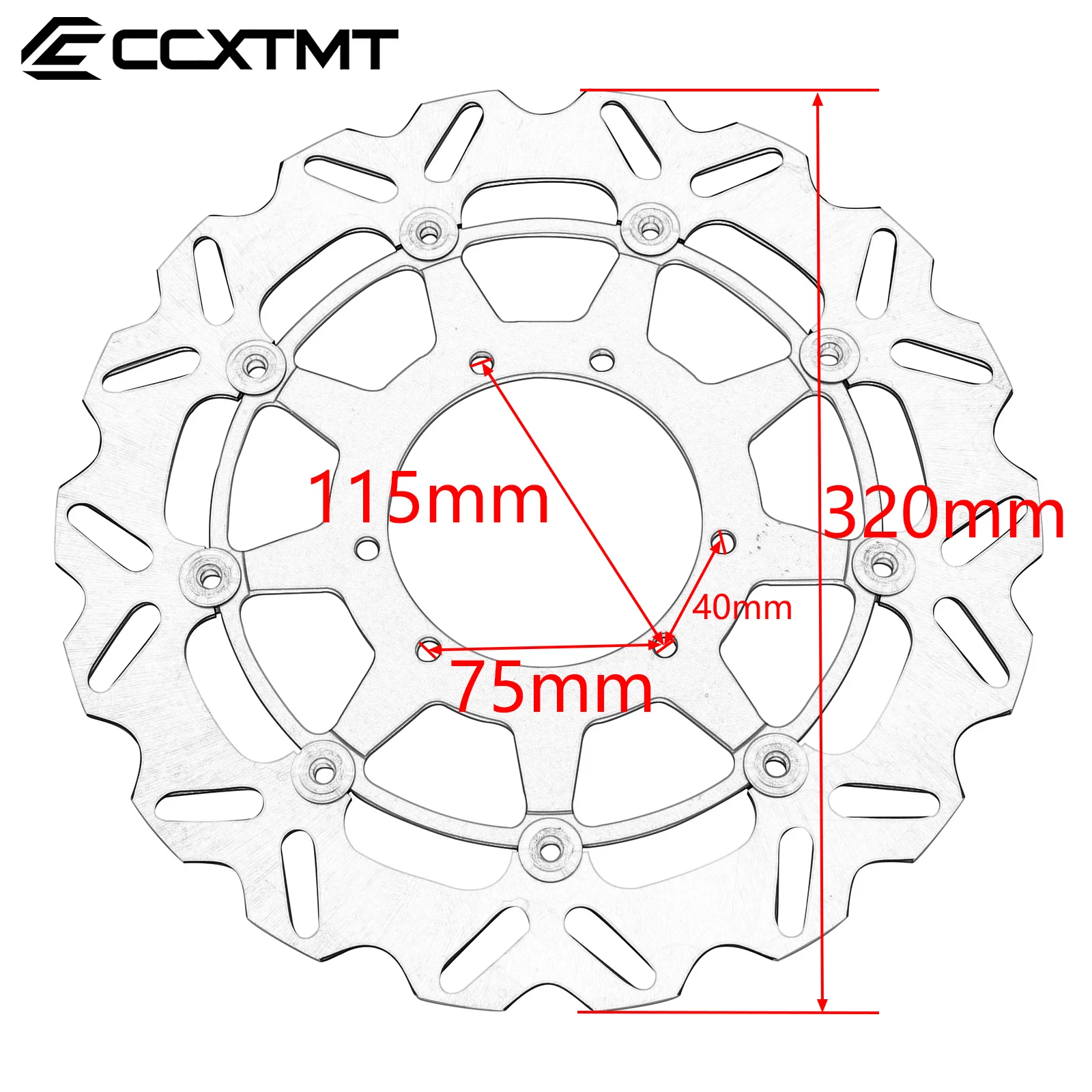 Motocross 320mm Front Floating Brake Disc Brake Caliper Bracket For Honda CR CRF 250R 450R 250X 450X 450RX 2002-2021 2022 view 6