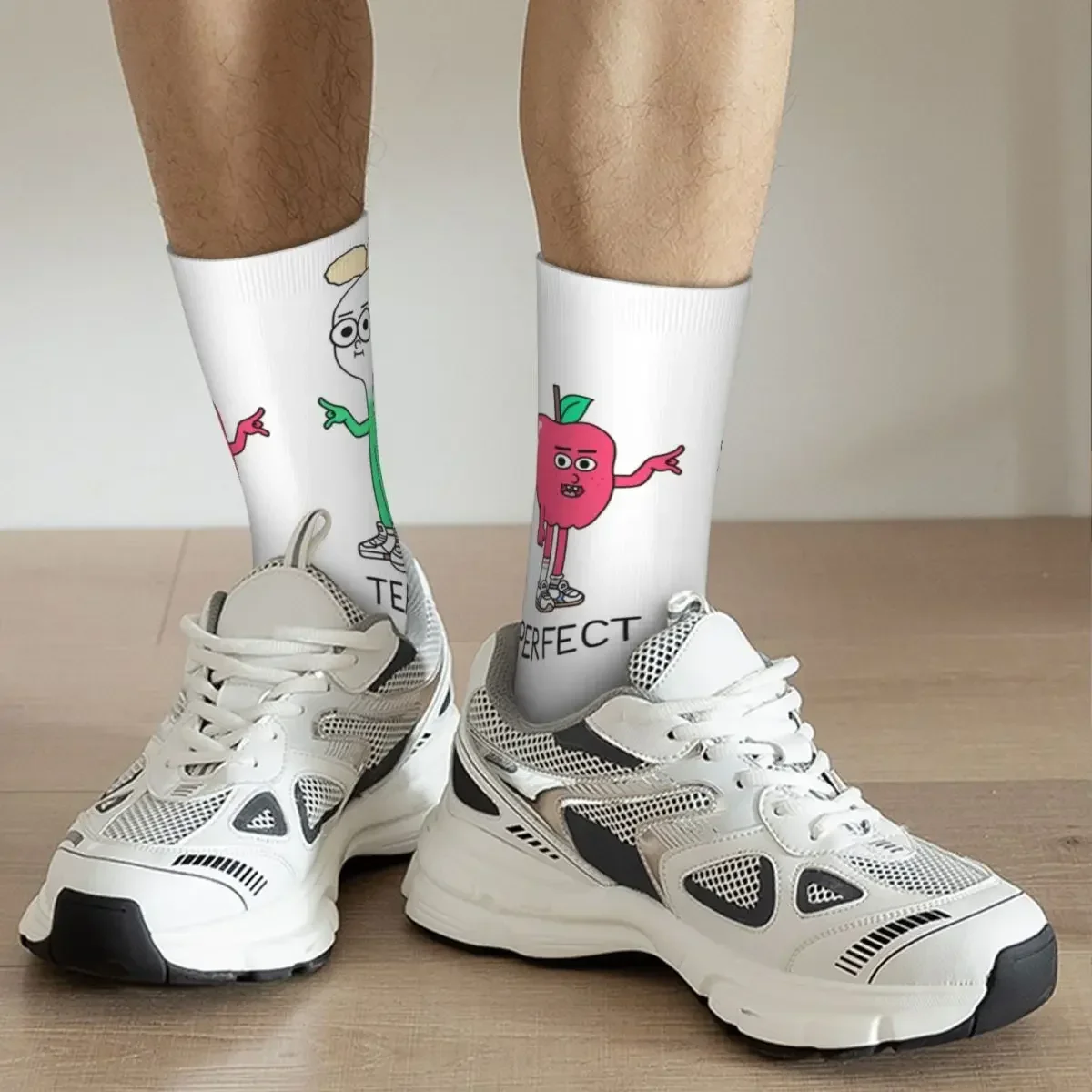 Calcetines largos de manzana y cebolla para hombre y mujer, medias absorbentes Harajuku, accesorios para todas las estaciones, regalo de cumpleaños