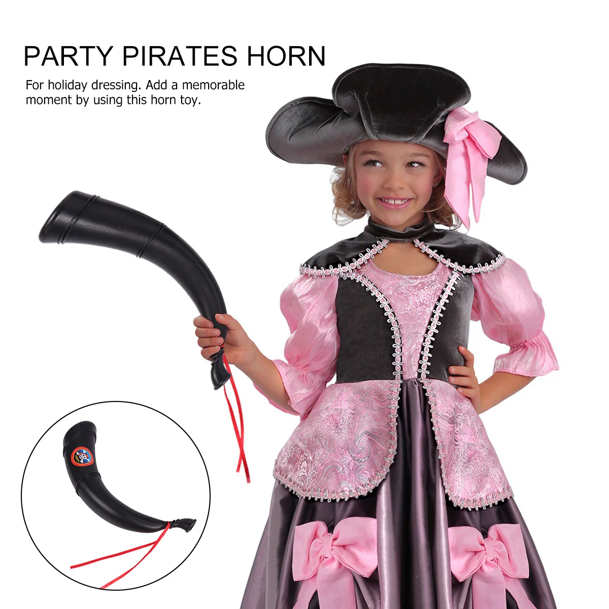 

4pcs Horn Halloween Party Plastic Bugle For Costume Festival Masquerade Mardi Gras Cosplay Stage Decoration