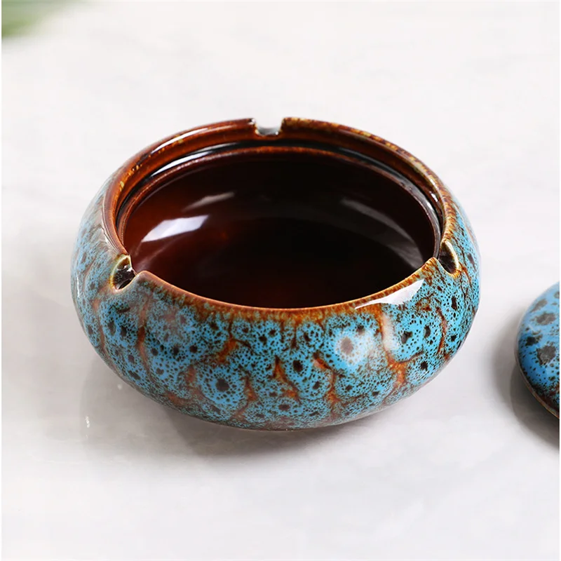 

Ashtray Ceramic Ashtray Ceramic Ashtray With Ceramic Cover For Home Use Simple And Fashionable Office Windproof Ashtray