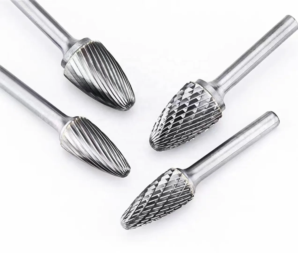 Frese rotanti a doppia scanalatura/singola in carburo di tungsteno, frese metalliche per molatura, 10 pezzi