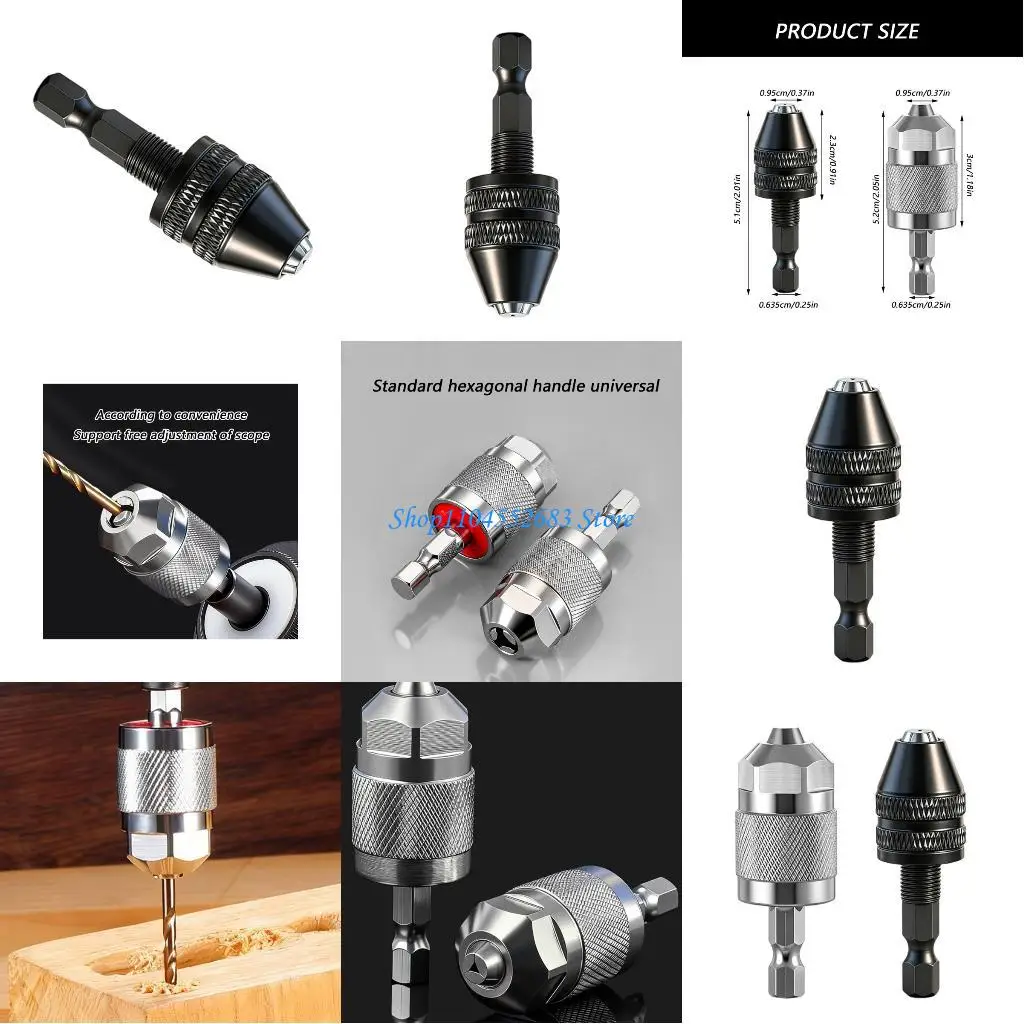 

Y6GD Universal 3 Jaw Chuck for Pneumatic Drill Hexagonal Shank For Various Power Tool Quick Install Design Metal Construction