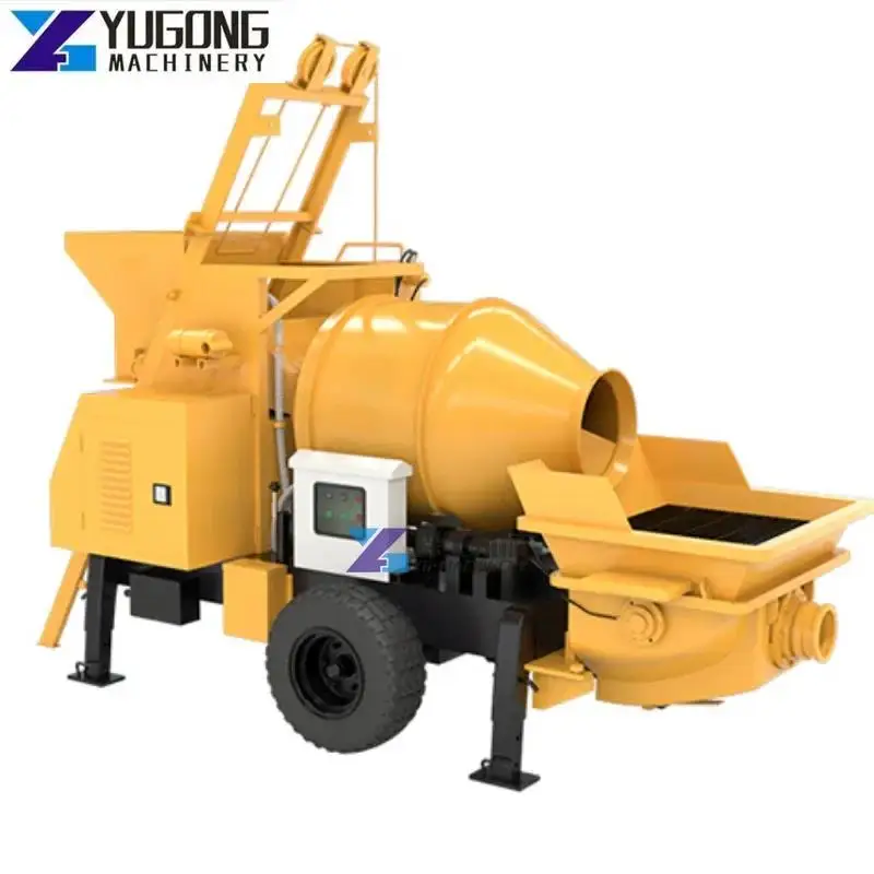 YG Small Diesel Concrete Mixing Truck with Pump Concrete Mixing Machine Portable Cement Mixer Pump Mini Pan Concrete Mixer Pump