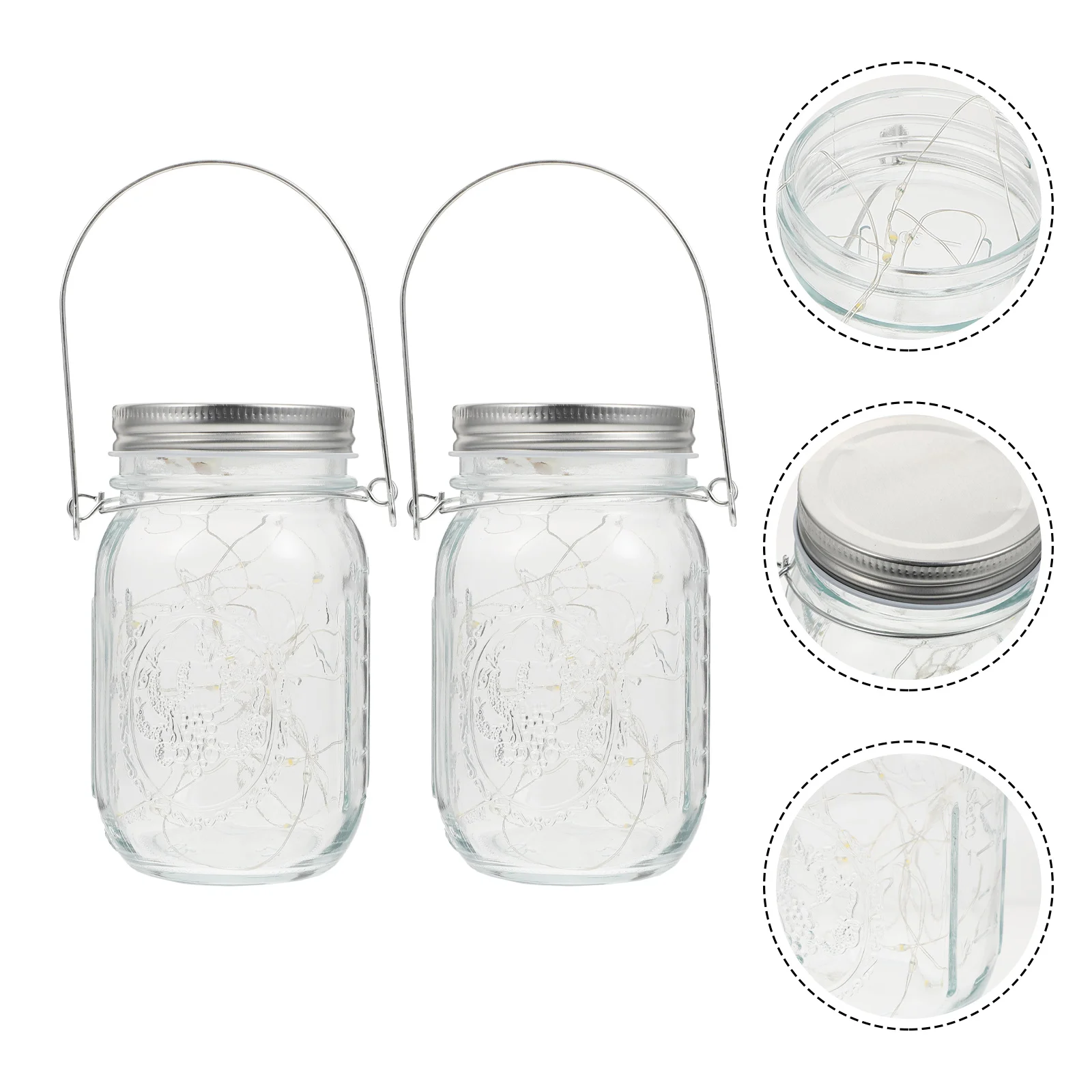 2 قطعة ميسون جرة ضوء الزجاج الزخرفية زجاجة معلقة مصباح ساحة حديقة مصابيح خارجية ديكور جرة ضوء أضواء زجاجة معلقة