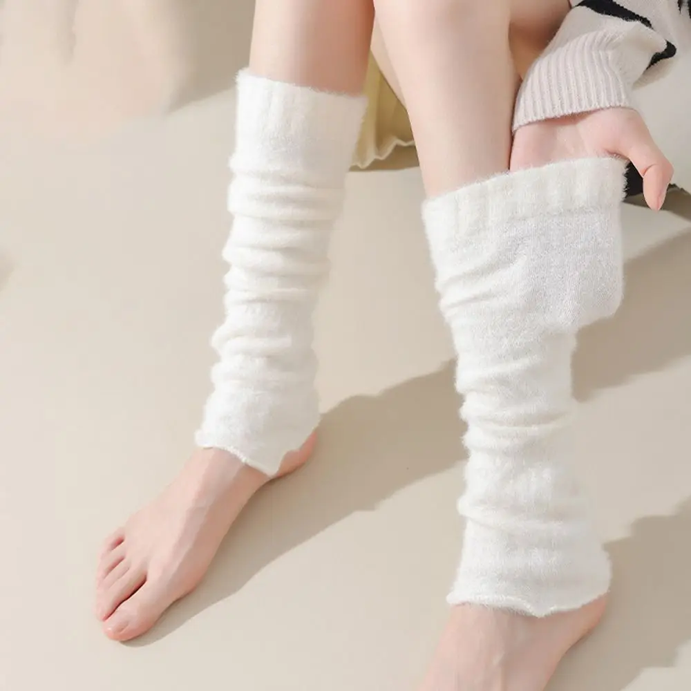 

Mink Velvet Women Leg Warmers Thickened Warm Foot Cover Socks Solid Color Knitted Foot Cover Spring, Autumn and Winter