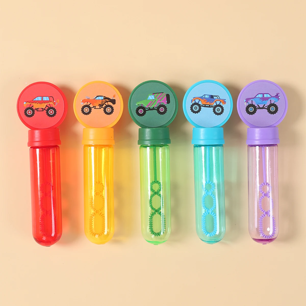 Monster Truck Sticker Bubble Tube Happy 1st Birthday Party Decoration Kids Favors Gift Bubble Bottle Baby Shower Boys Supplies