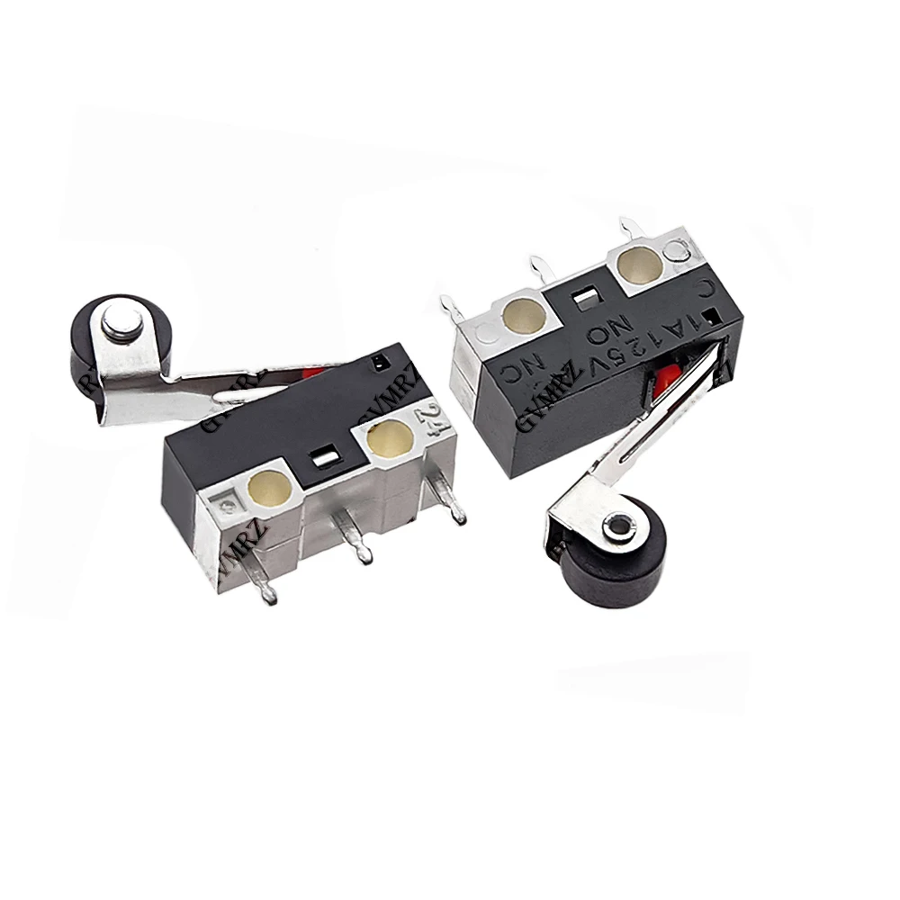 10PCS 1A 125V AC Mouse Switch 3Pins Long Handle Roller Lever Arm SPDT 12X6X6MM Micro Limit Switch Momentary Push Button Switch