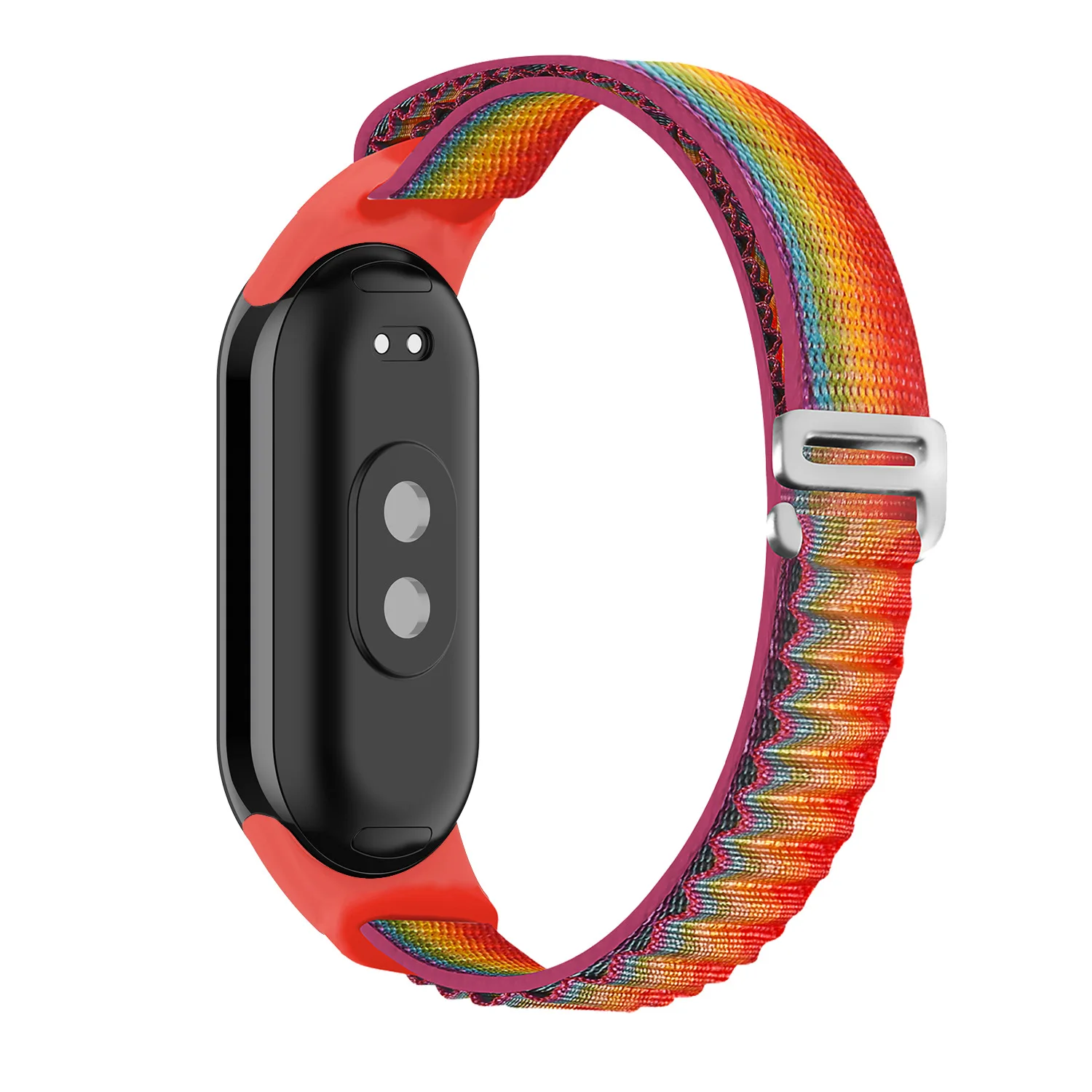بدلة بحزام من النايلون على شكل تسلق الجبال لـ Xiaomi Miband 8/9/10 حزام حلقة من النايلون المنسوج النحيف