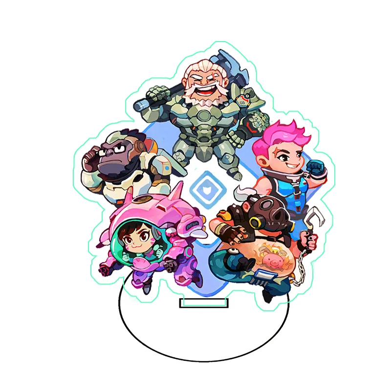 Game Overwatch 2 Anime Cute Acrylic Stand Model Figure Cosplay Plate Holder Topper Birthday Fans Keychain Desk Decor Plate Gift