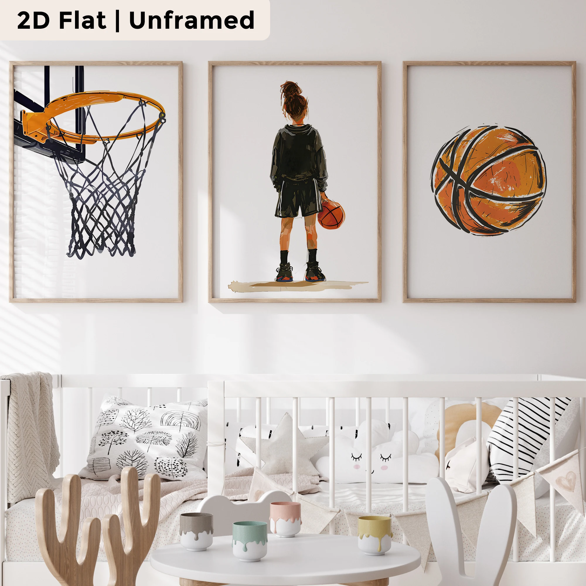 3pcs Modern,Cartoon Basketball Sport Wall Art Print Canvas Painting Poster Picture For Living Room,Bedroom Home Decor