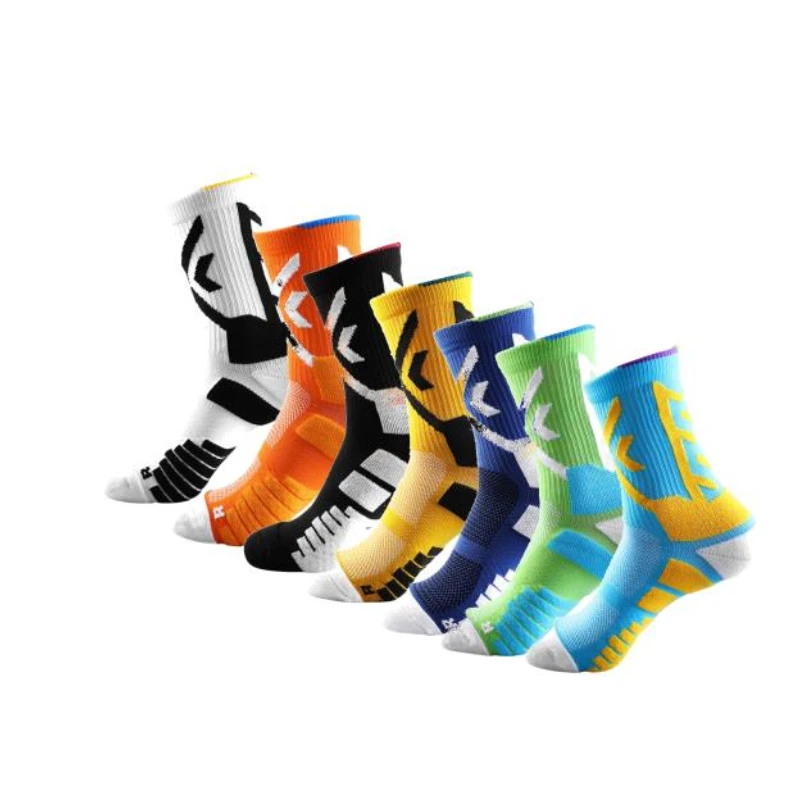 2 Pairs Elite Sport Cycling Basketball Socks Compression Running Men Trend Breathable Long Hiking Damping Athletic Professional