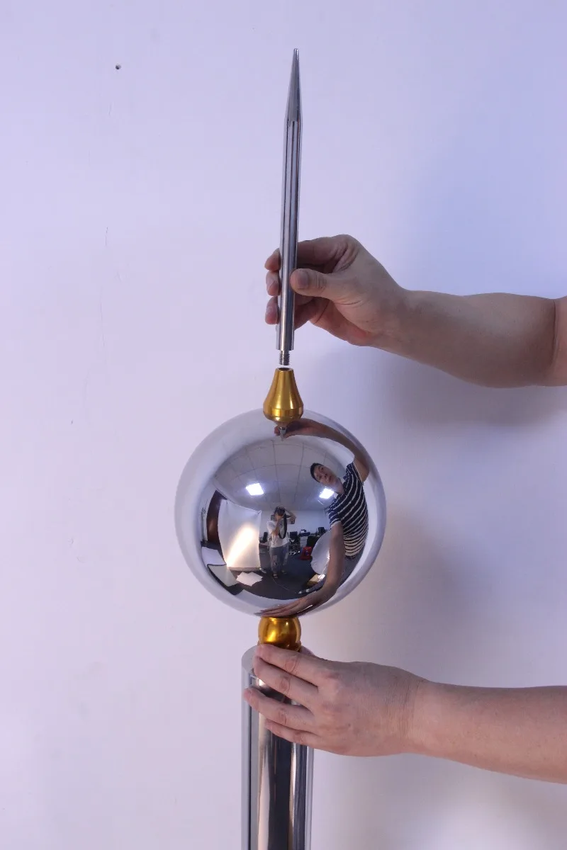 Universal Globe Lightning Rods with Stainless Steel 304 up 85 Meters Protection Radius 10-Year Warranty for Buildings Structures