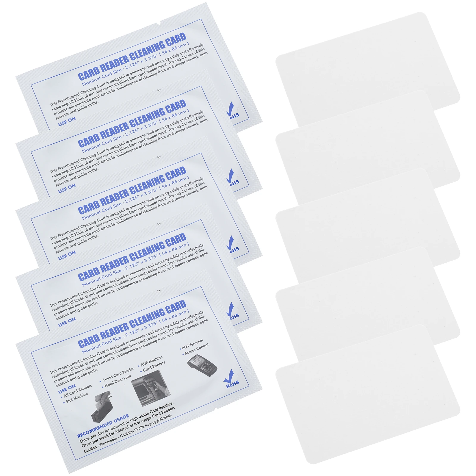 

10pcs Cleaning Card Reusable Pvc Credit Machine Cleaner Travel Size Card Reader Cleaner Pos Terminal Cleaners