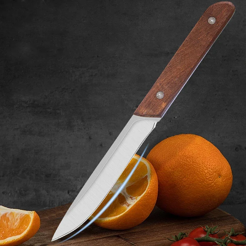 Hand Forge Boning Butcher Knife BBQ Slicing Steak Fish Fruit Knife Chef Cleaver Meat Utility Knife Wooden Handle Kitchen Knives