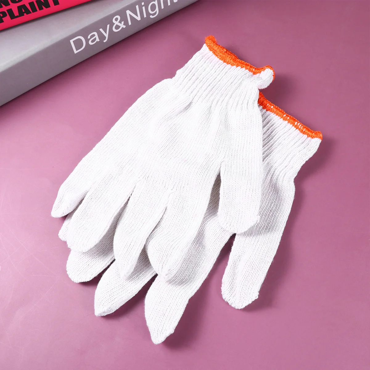 

Nylon Gloves 24 Pairs Anti Cotton Yarn Mittens Work White Skid Resistant