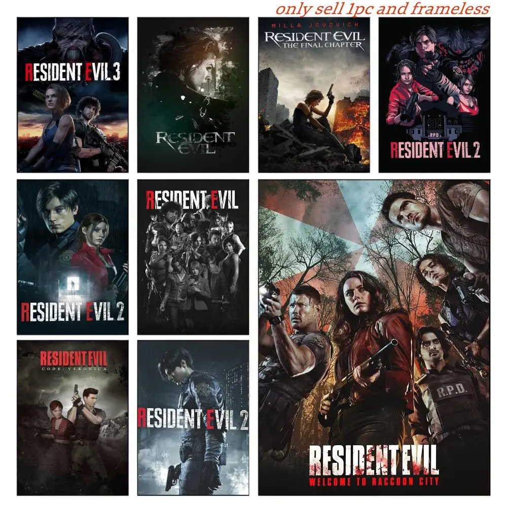 R-resident E-evil Game Fashion Poster Wall Art Poster Pictures, Aesthetic Home Decor For Living Room Bedroom Office