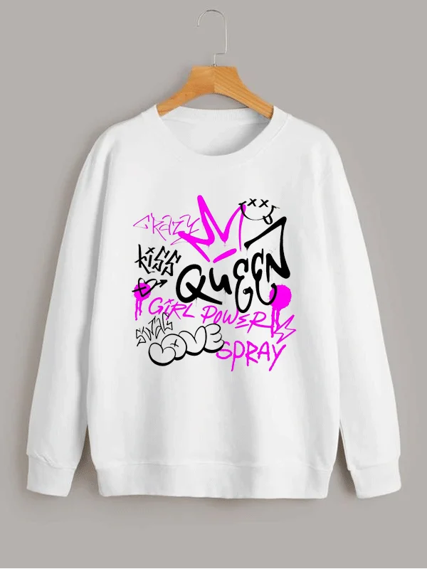 

Queen Funky Графический принт Осенние и зимние хлопковые мужские и женские толстовки Спорт на открытом воздухе Досуг Модный тренд