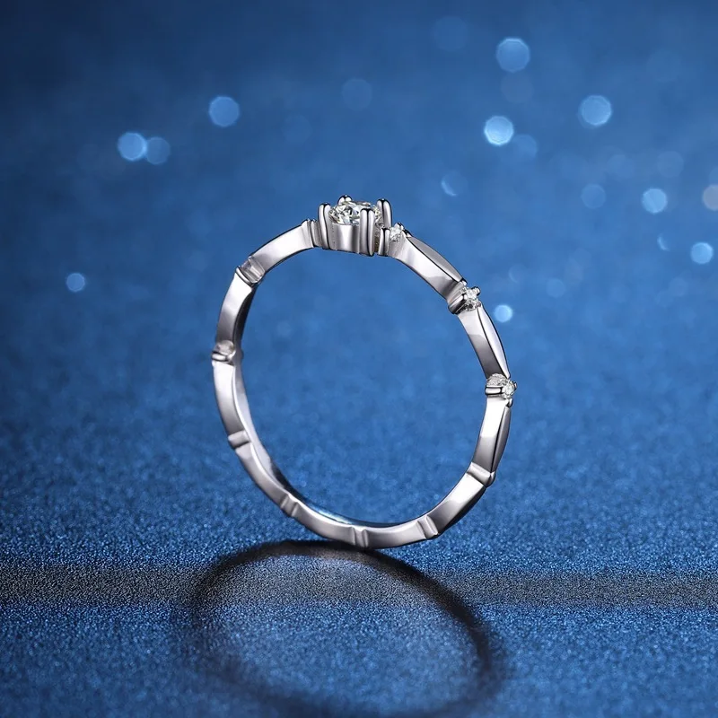 3mm 0.1 carat moissanite ring  S925 Silver Matching Wedding Diamonds Band female Ring White Gold Gift Jewelry gift wholesale