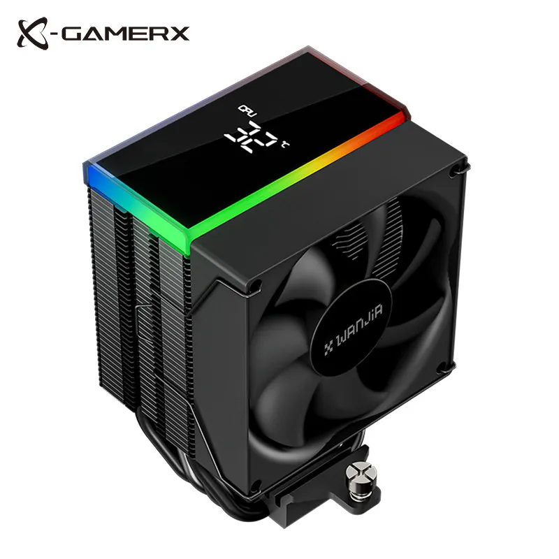 Enfriador de CPU Power Train MK1 Tower con pantalla digital, ventilador silencioso, monitor de temperatura, enfriador de aire para PC, compatible con LGA1700, 115X, 1200 y AMD.