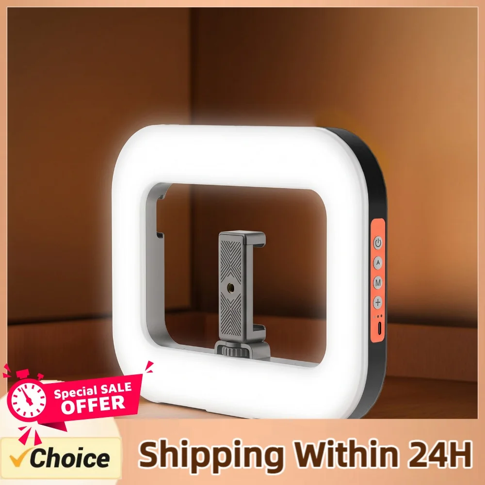 Smartphone Video Rig Lamp Multi-Purpose Charging Photography Light Adjustable Bicolor Photography Fill Lamp for Live Broadcast