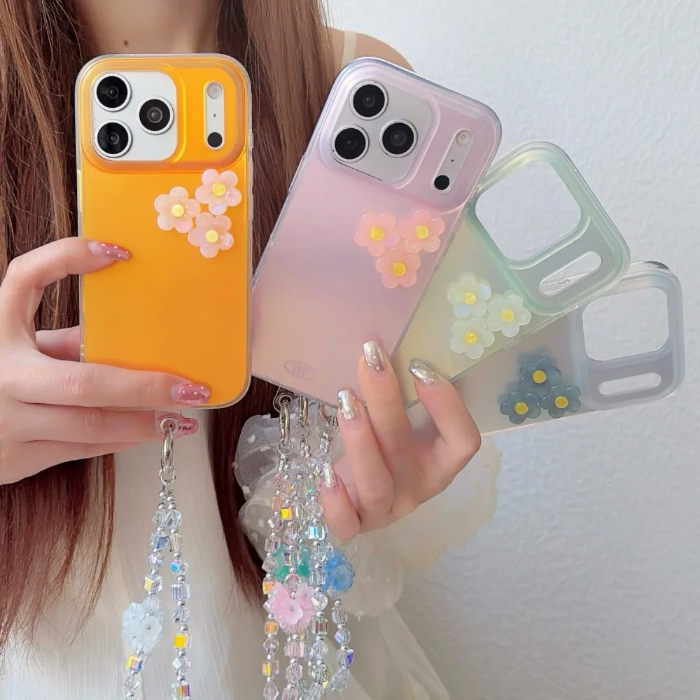 

Cute Floral Macaron Color Case Full Coverage Anti Fall for IPhone 17 Pro Max 16 15 14 13 Pro Max Slim Fit Fashionable Daily Wear
