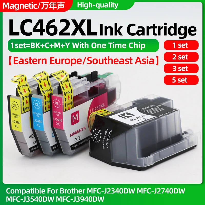 4Color/1set LC462 LC462XL LC-462XL Ink Cartridge Compatible For Brother MFC-J2340DW MFC-J2740DW MFC-J3540DW MFC-J3940DW Printers