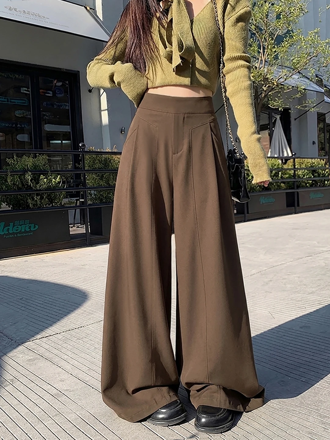 Casual Loose Wide Leg Pants Women's Autumn New Side Zipper Lazy Style Versatile Loose Comfortable High Waist Trousers