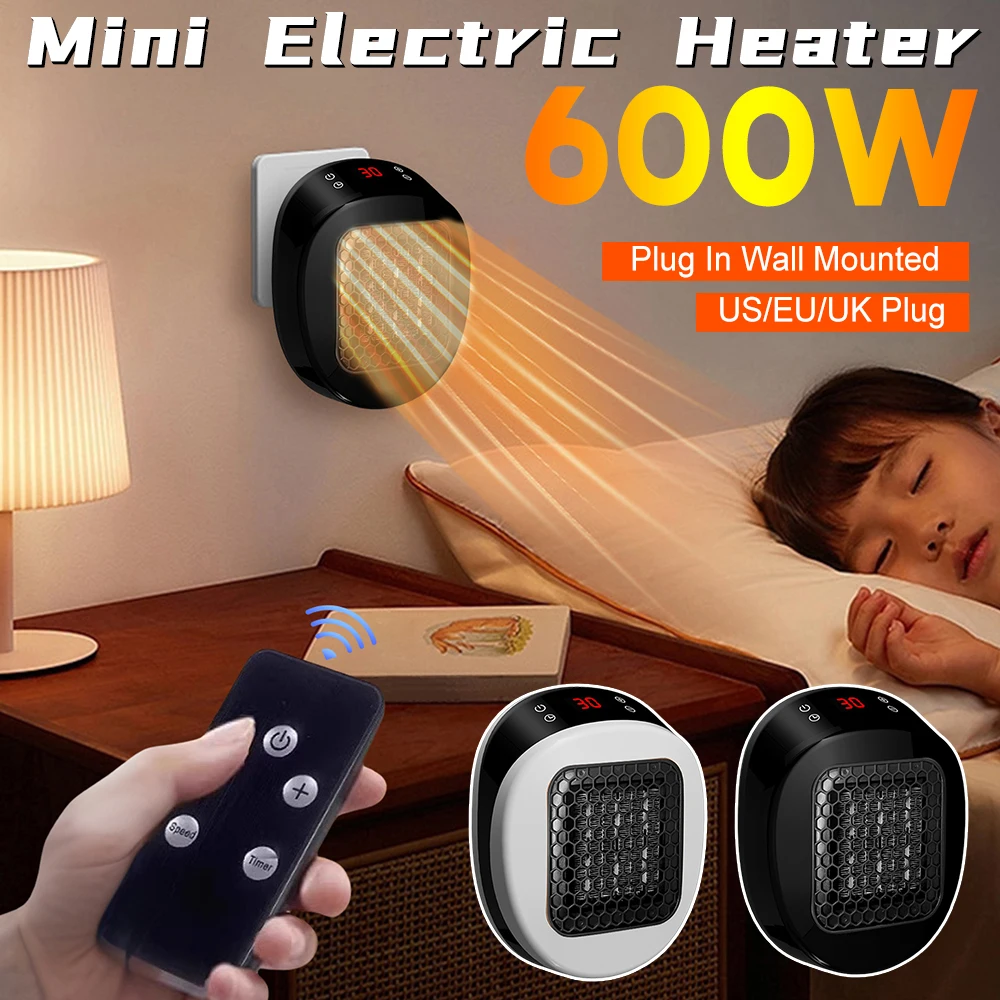 

Portable Electric Heater Wall Outlet Small Space Heater with Adjustable Thermostat, Programmable 12-Hour Timer, Auto Shut Off ﻿
