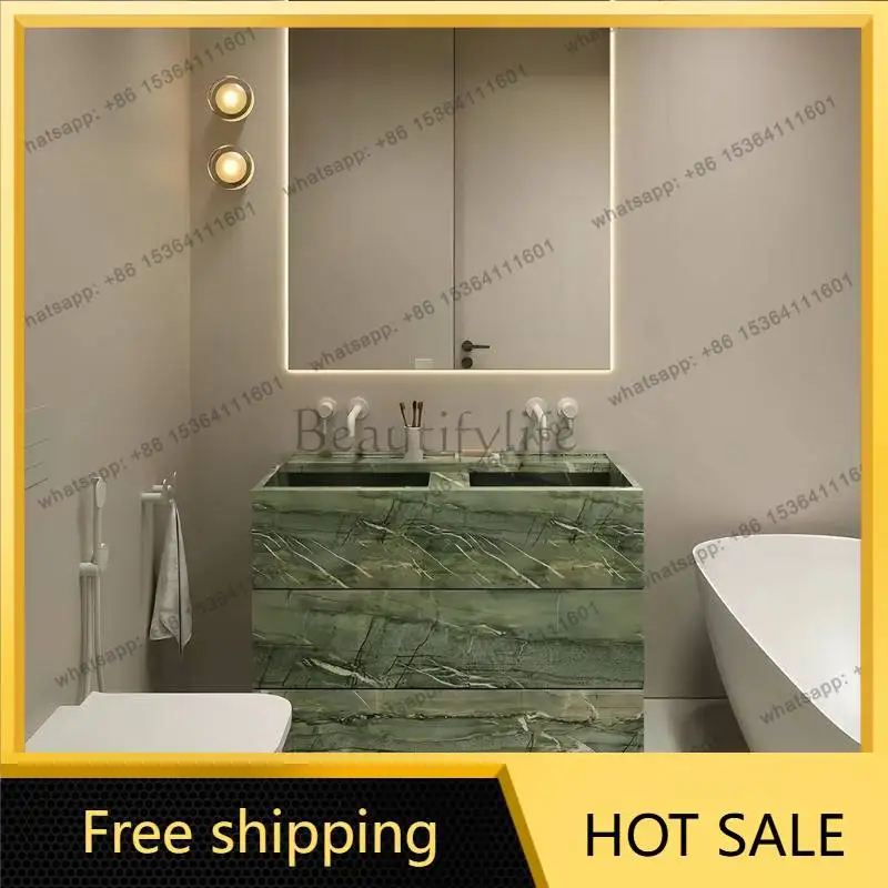 YJ Decors Modern Bathroom Cabinet Green European Space Saving Bathroom Cabinet Standing Narrow Meuble Salle De Bain Furniture Ho