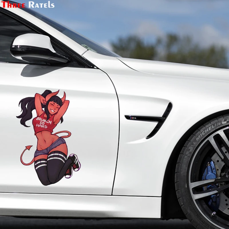 Three Ratels B165 Hot Devil Meru Girl Car Stickers And Decals Vinyl Sticker Bumper Decoration 3D For Vehicle Window