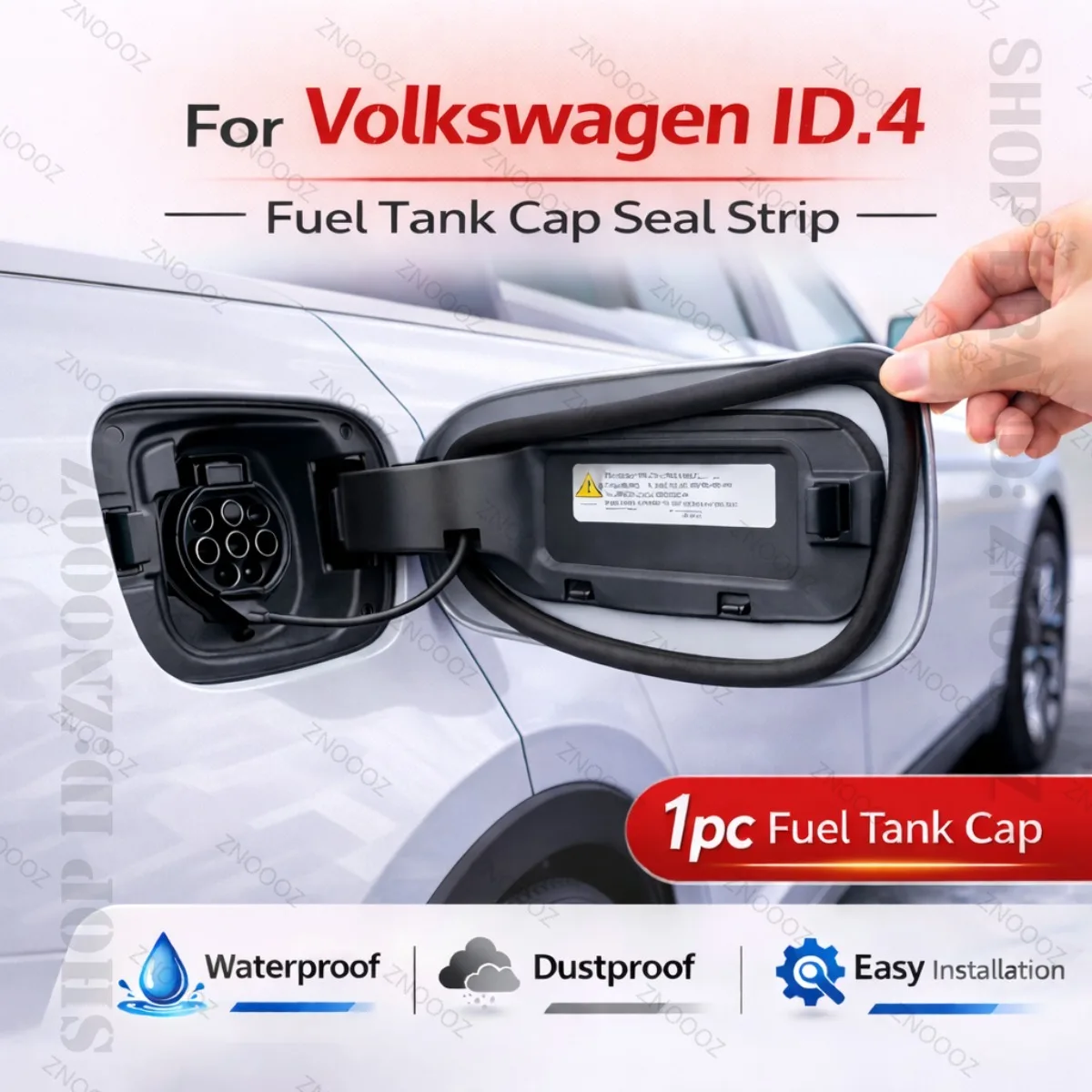 Car Seal Strip Rubber Double Layer Dustproof Waterproof Sealing Protector Gas Cap Trim 1pc Fuel Tank Cover For Volkswagen ID.4