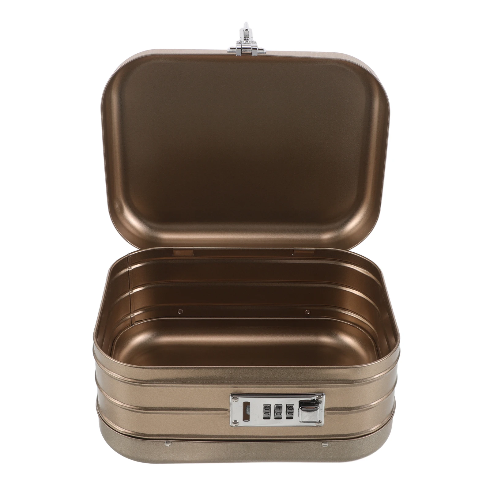 

Lockable Storage Tin Box 8.45x6.48x4.32in Vintage Square Combination Lock Box for Jewelry Cash Souvenirs Secure Tinplate