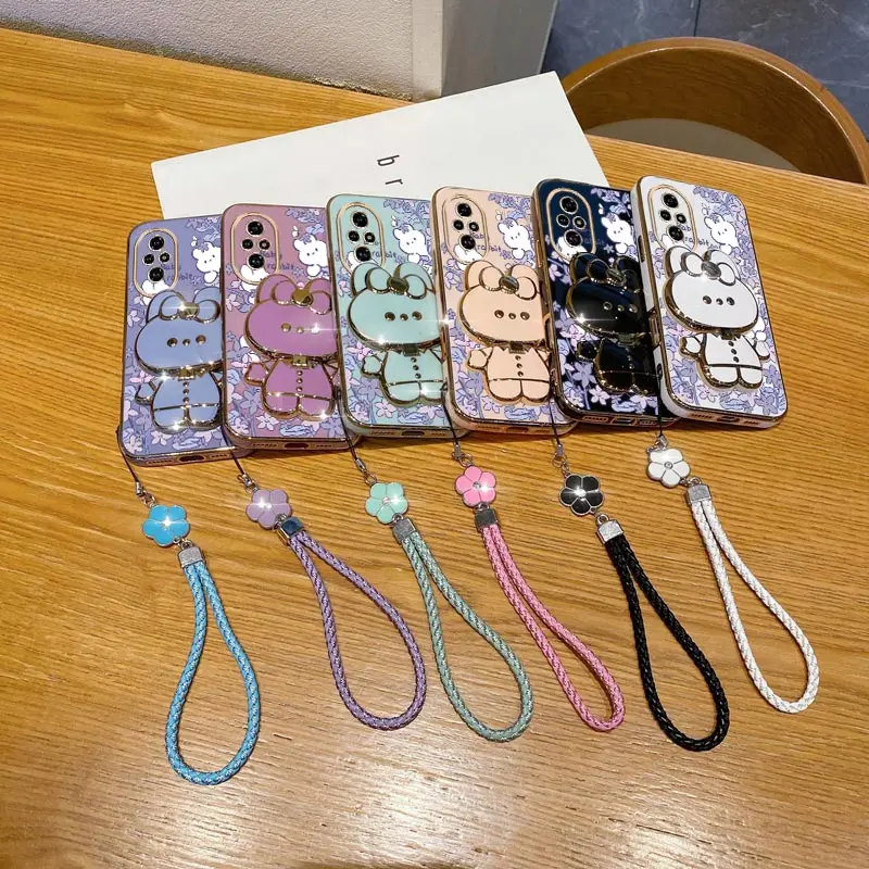 البرسيم حزام الحبل الطفل لطيف أرنب حامل هاتف الحال بالنسبة لهواوي الشرف 9X برو 60 70 80 90 100 200 300 برو الترا Y9s غطاء